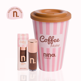 Kit Coffee Combo Nina Makeup | Gloss Labial Coffee + Copo Exclusivo