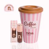 Kit Coffee Combo Nina Makeup | Gloss Labial Coffee + Copo Exclusivo