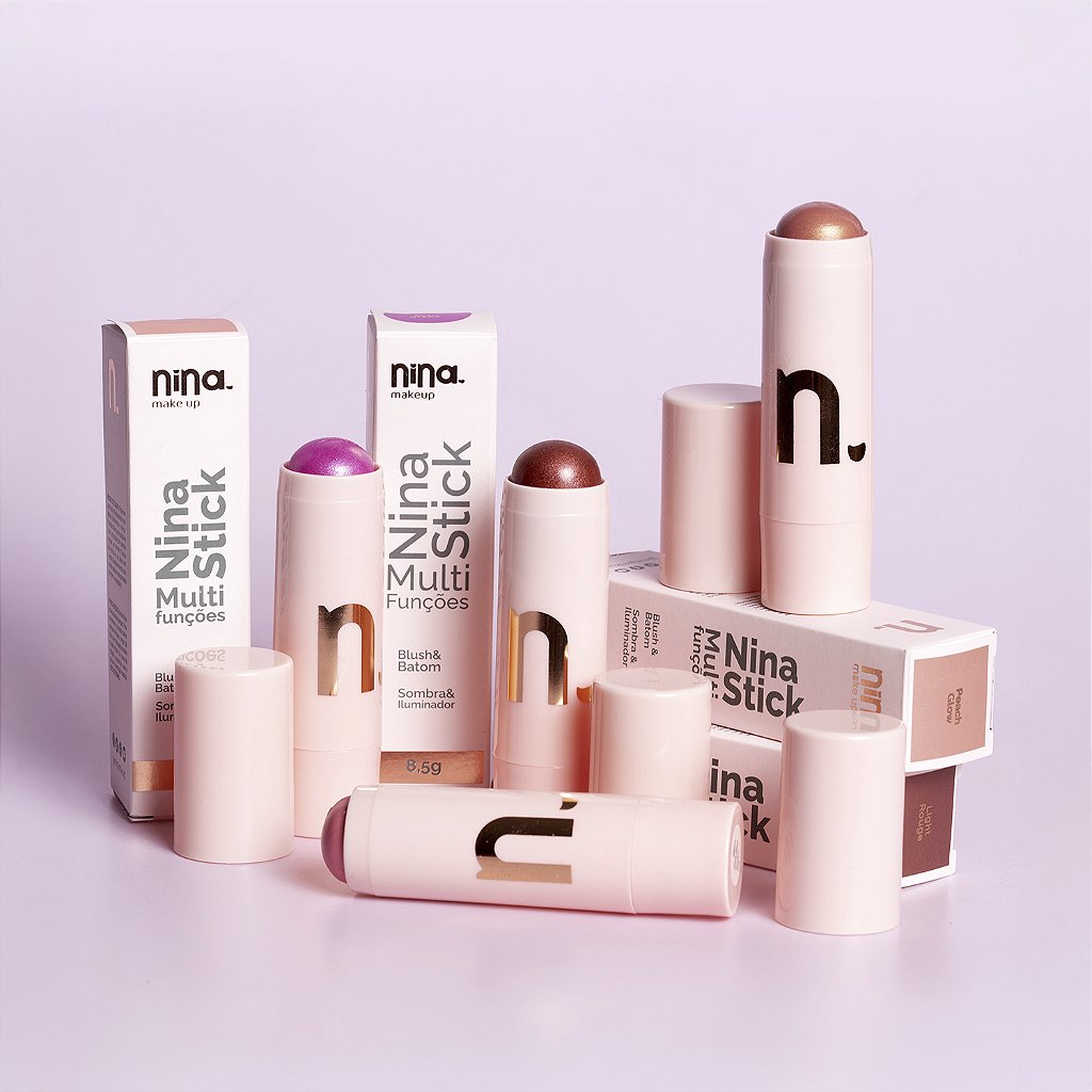 Stick Multifuncional Peach Glow – Cor 01 – Nina Makeup – NINA