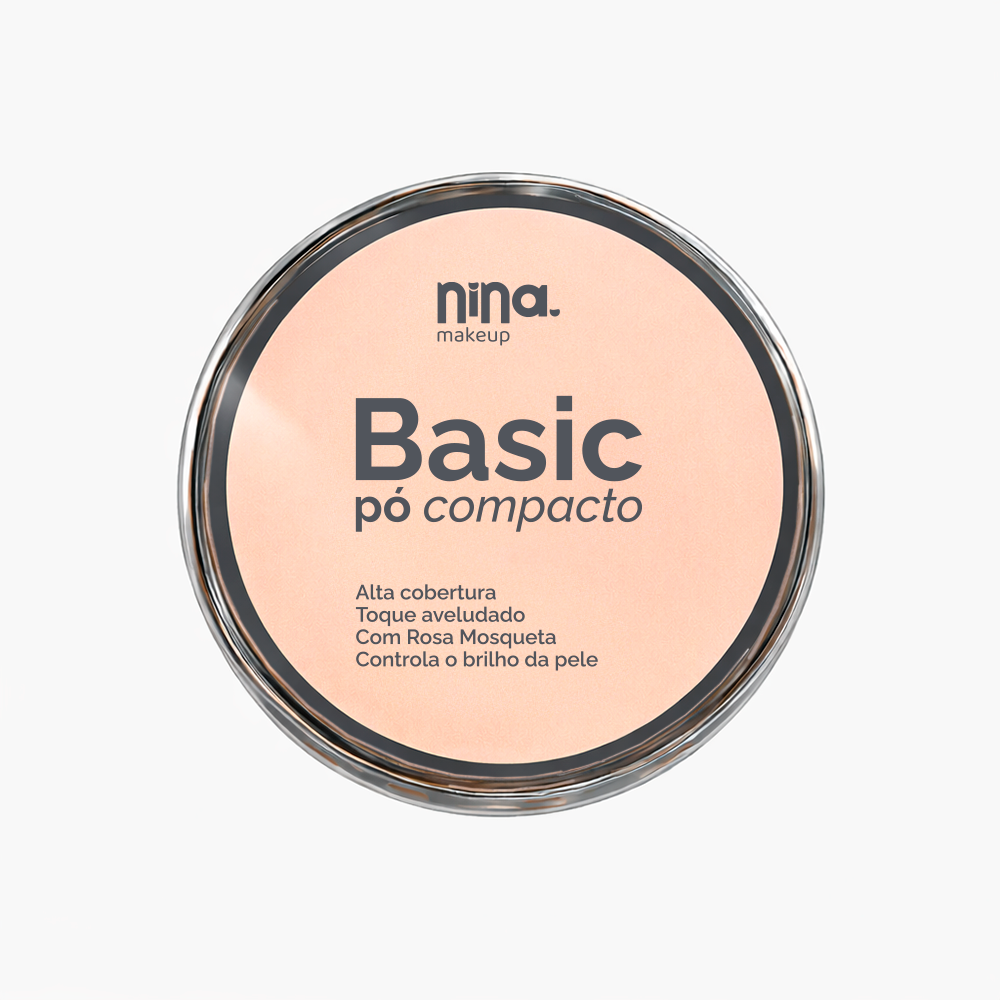 Pó Compacto Basic - Cor 1 - Nina Makeup